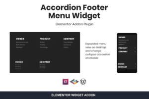 accordion footer menu widget for elementor