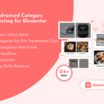 advanced category listing for elementor