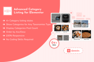 advanced category listing for elementor