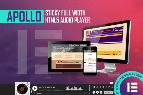 apollo html5 audio player elementor widget