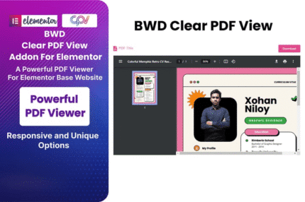clear pdf view addon for elementor