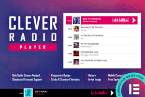 clever html5 radio player history elementor