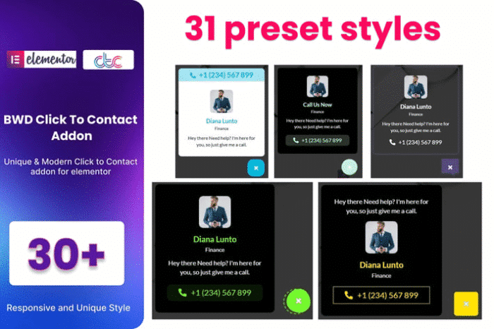 click to contact addon for elementor
