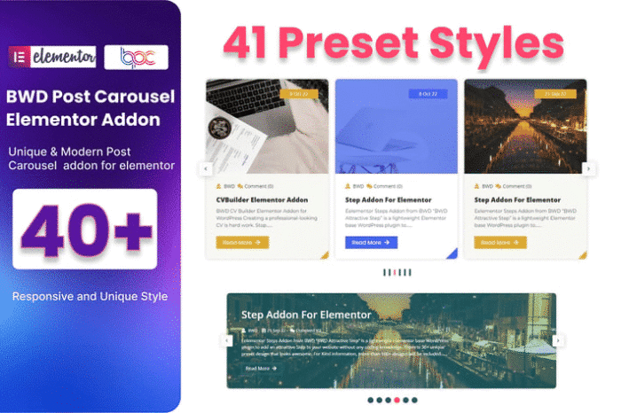creative post carousel addon for elementor