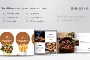 creative restaurant menu showcase woocommerce