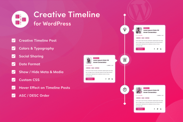 creative timeline for wordpress
