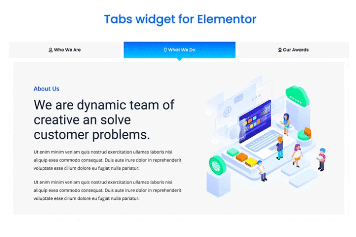 elementor tabs addon widget