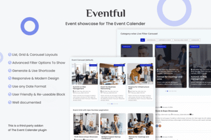 events showcase for the events calendar