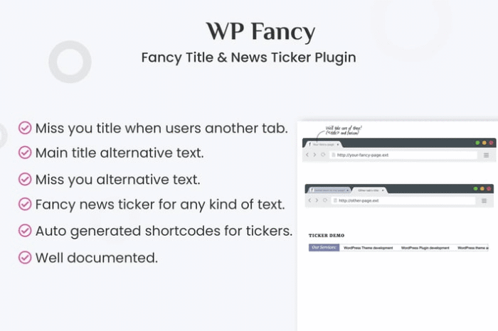 fancy title and news ticker wordpress plugin