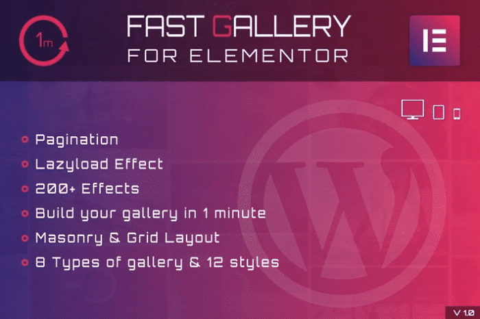 fast gallery for elementor wordpress plugin
