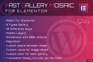 fast gallery mosaic for elementor wordpress plugin