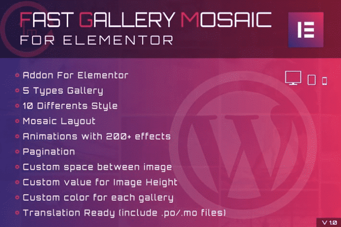 fast gallery mosaic for elementor wordpress plugin