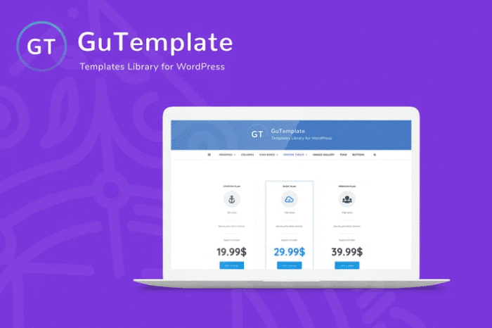 gutemplate pro templates library for wordpress