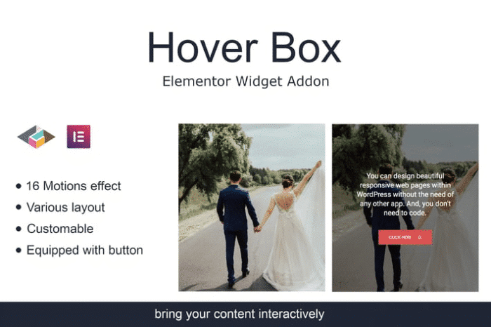 hover box elementor page builder addon