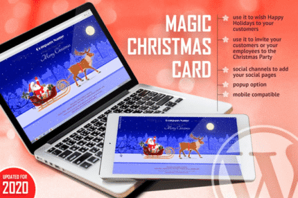 magic christmas card with animation wp plugin