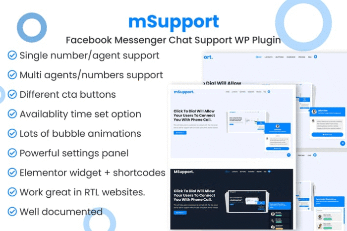 messenger chat support wordpress plugin