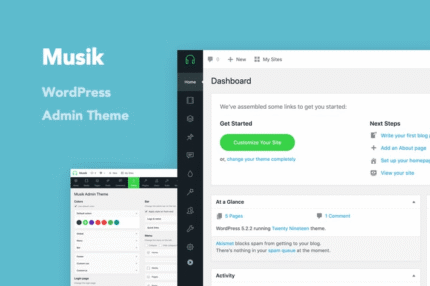musik wordpress admin theme