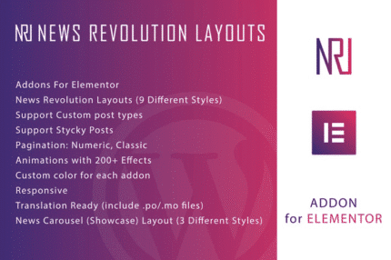 news revolution layouts for elementor plugin