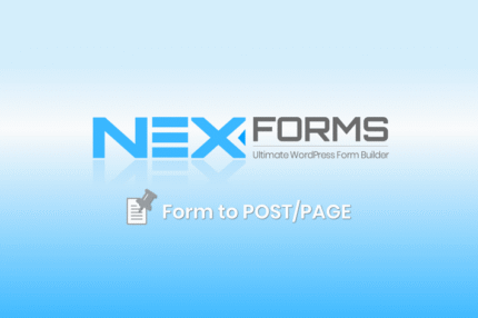 nex forms form to post page add on