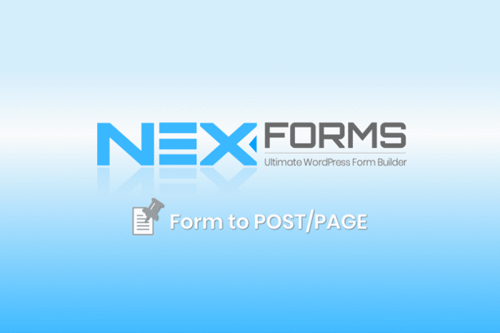 nex forms form to post page add on