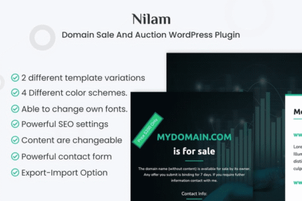 nilam domain for sale auction plugin