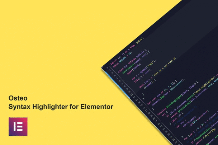 osteo syntax highlighter for elementor