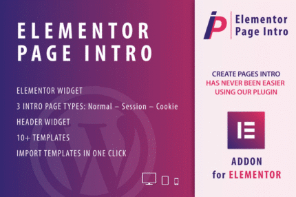 page intro for elementor wordpress plugin