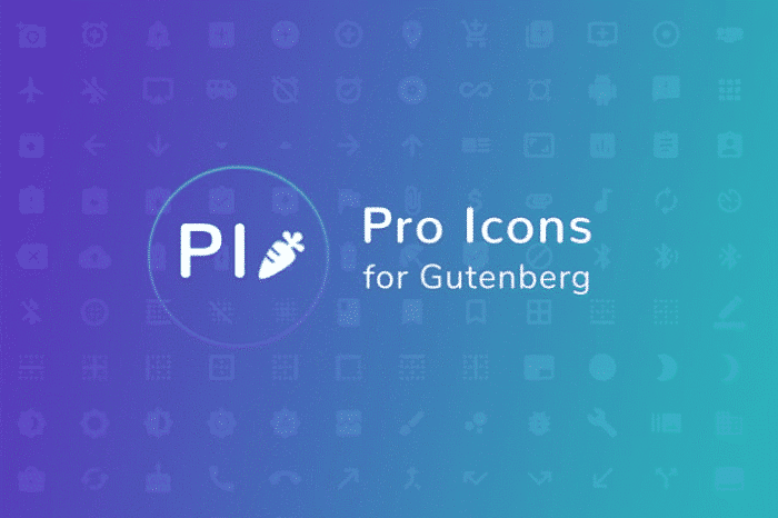 pro icons for gutenberg wordpress editor