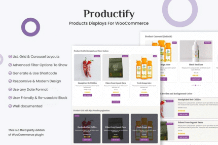 products displays for woocommerce productify