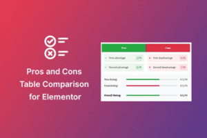 pros cons widget for elementor