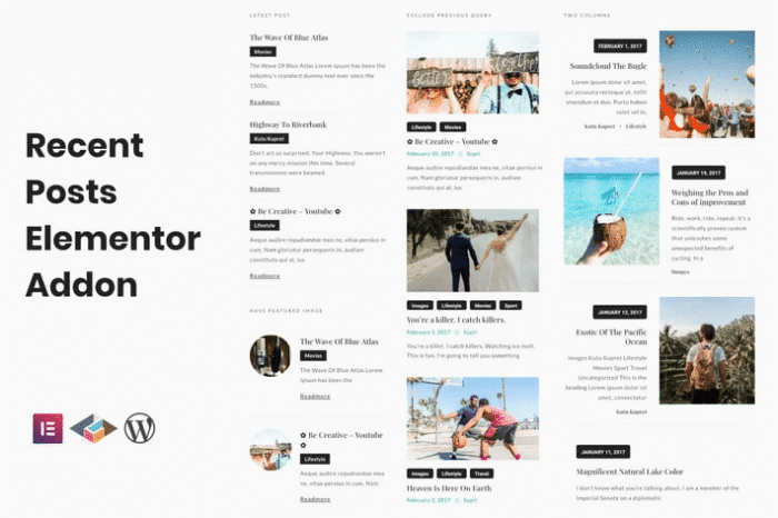 recent posts elementor addon
