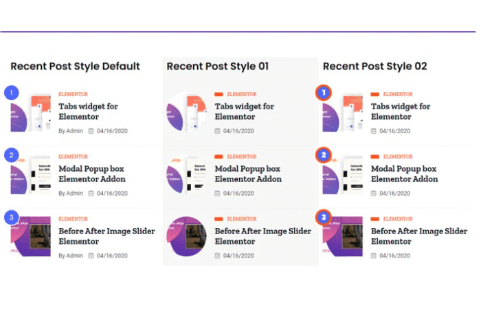 recent posts widget for elementor