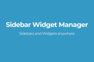 sidebar widget manager