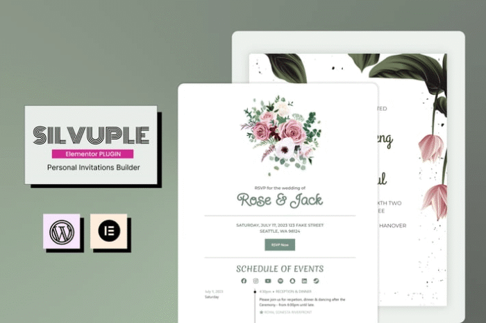 silvuple elementor invitations builder