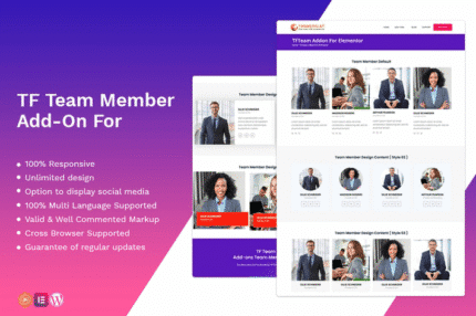 team member addon widget for elementor