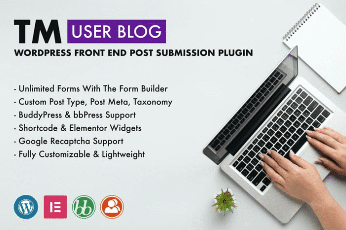 tm user blog wordpress front end post submission
