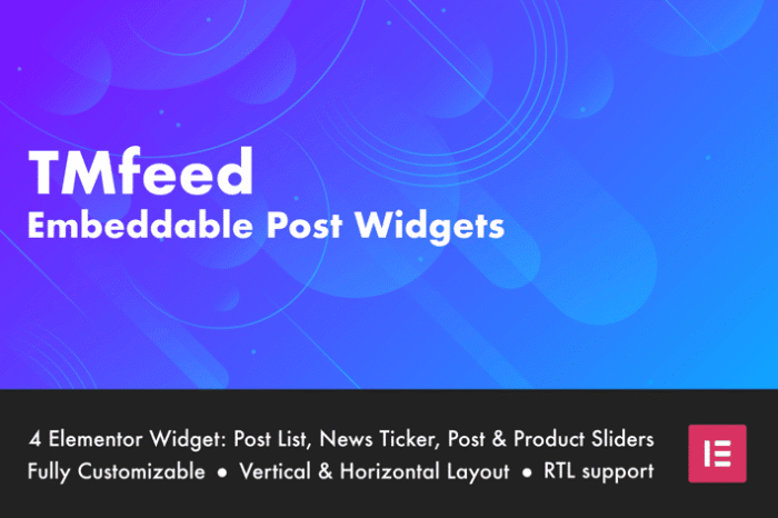 tmfeed embeddable post widgets for elementor