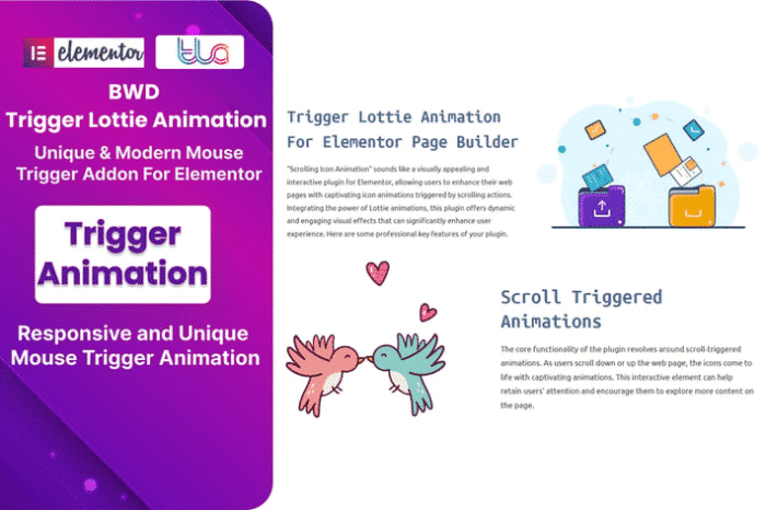 trigger lottie animation addon for elementor