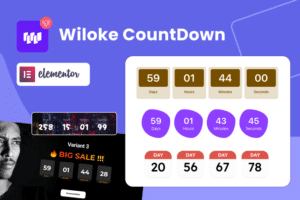 wiloke countdown timer for elementor