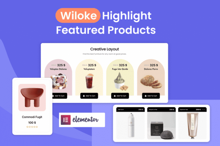 wiloke highlight featured products for elementor