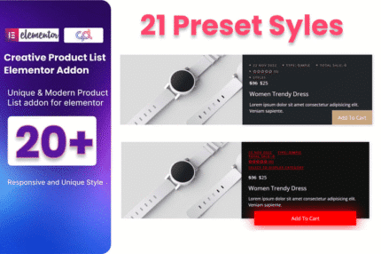 woocommerce product list addon for elementor