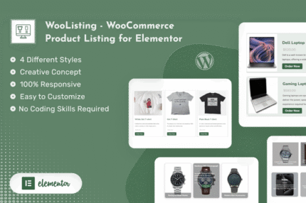 woocommerce product listing for elementor