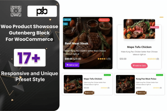 woocommerce product showcase gutenberg block