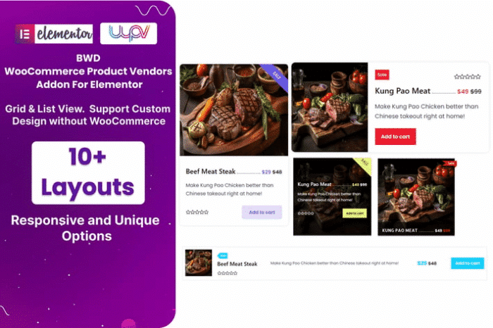 woocommerce product vendors elementor addon