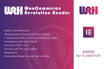 woocommerce revolution header for elementor