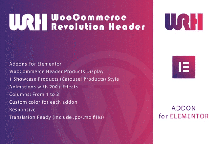 woocommerce revolution header for elementor