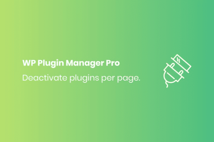 wp plugin manager pro deactivate plugin per page