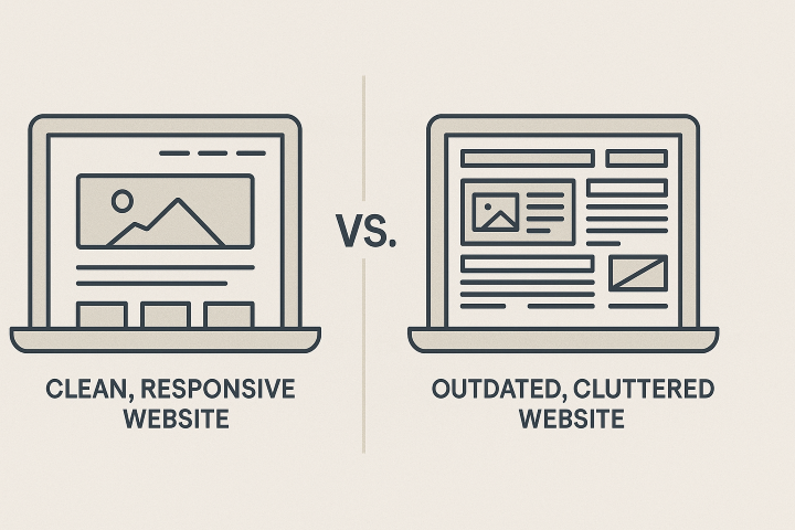 Modern vs. Outdated Website Side-by-Side