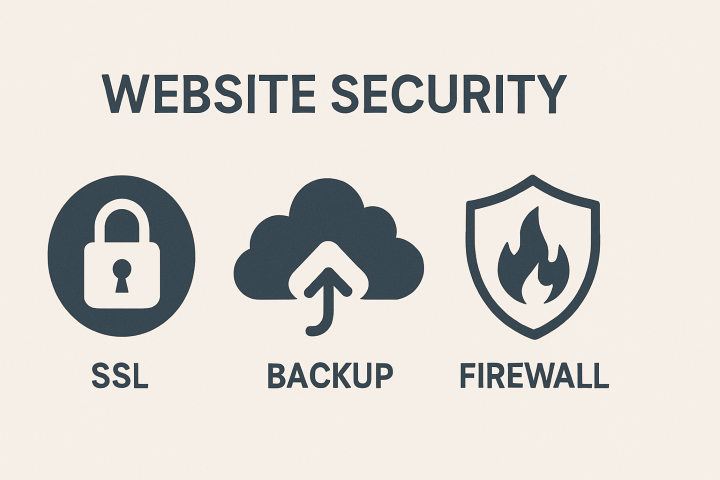Secure Website Illustration (SSL + Backup Icons)