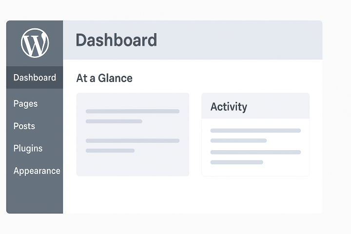 WordPress Dashboard UI Screenshot